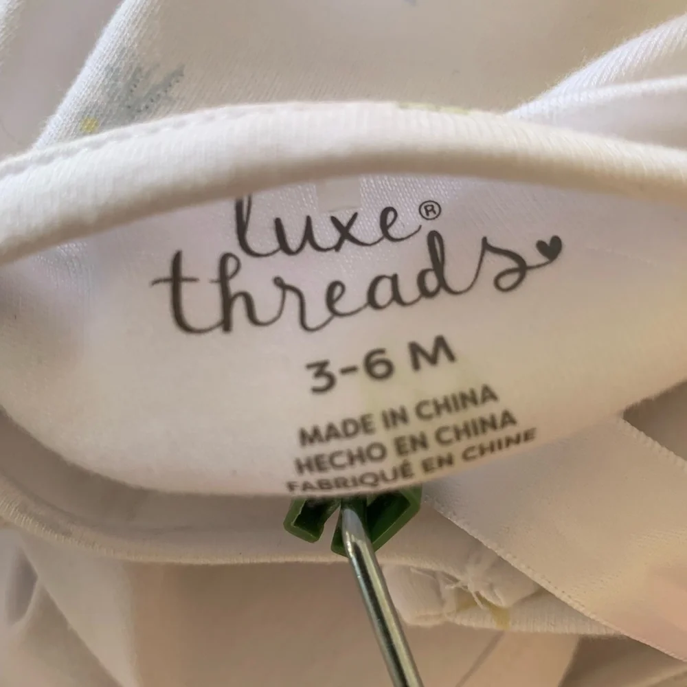 Luxe Threads Soft White Baby Onesie and Hat Set